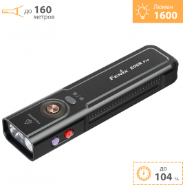 Фонарь FENIX E06R Pro черный 1600 люмен